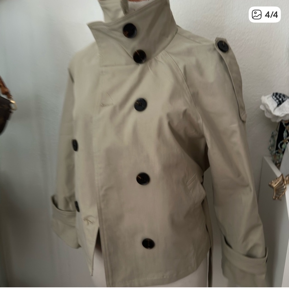 Beige Double-Breasted Women's Jacket